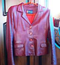 Кожаный пиджак, куртка женская. 46-48р.