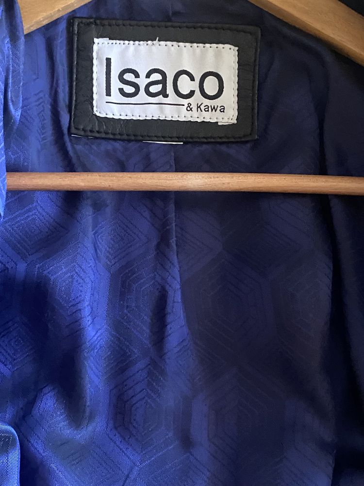 Куртка косуха бомпер натуральна шкіра Isaco&Kawa розмір 38