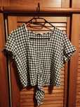 Camisa preta e branca feminina Stradivarius