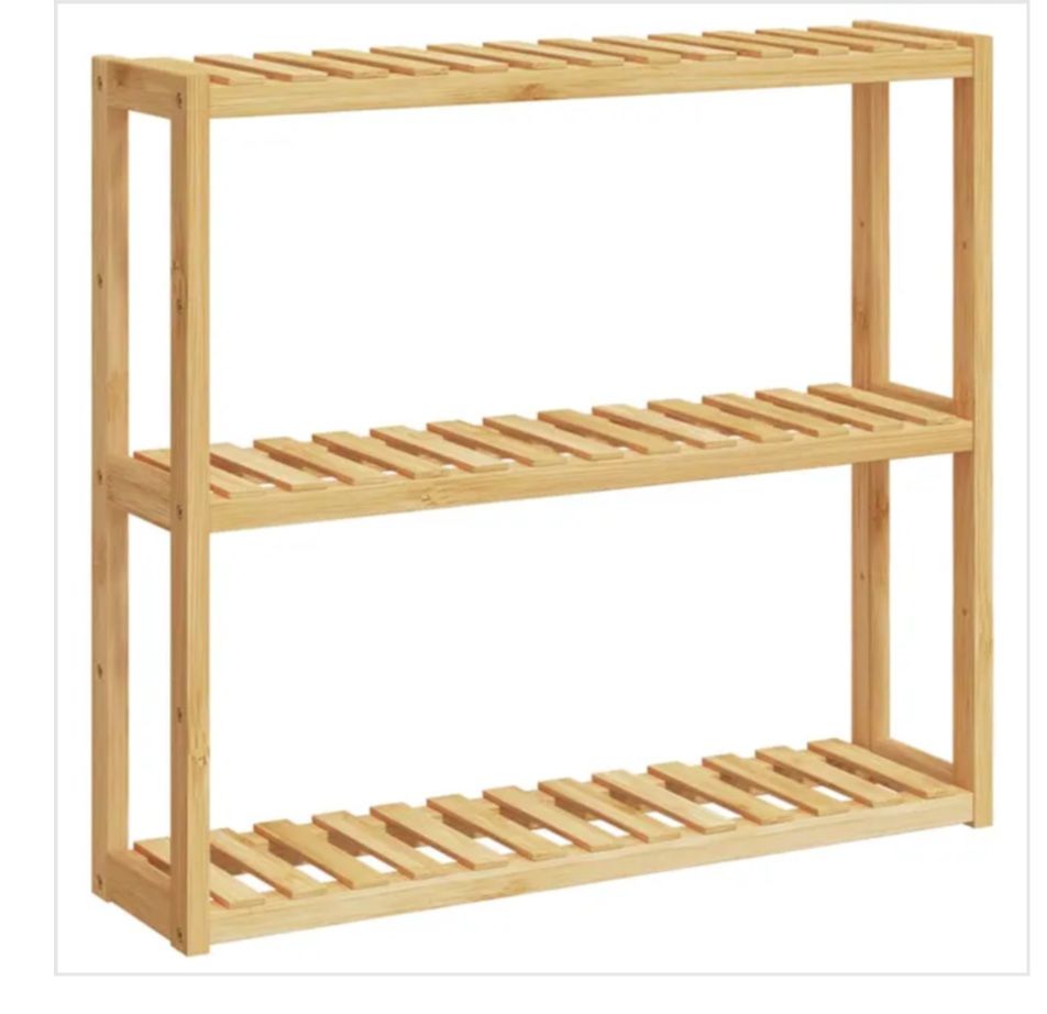Estante Parede WC 3 prateleiras Bambu IKEA