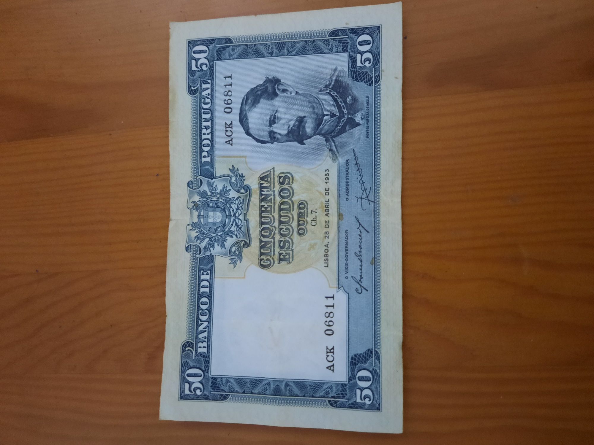 Nota de 50 escudos 1953 Portugal