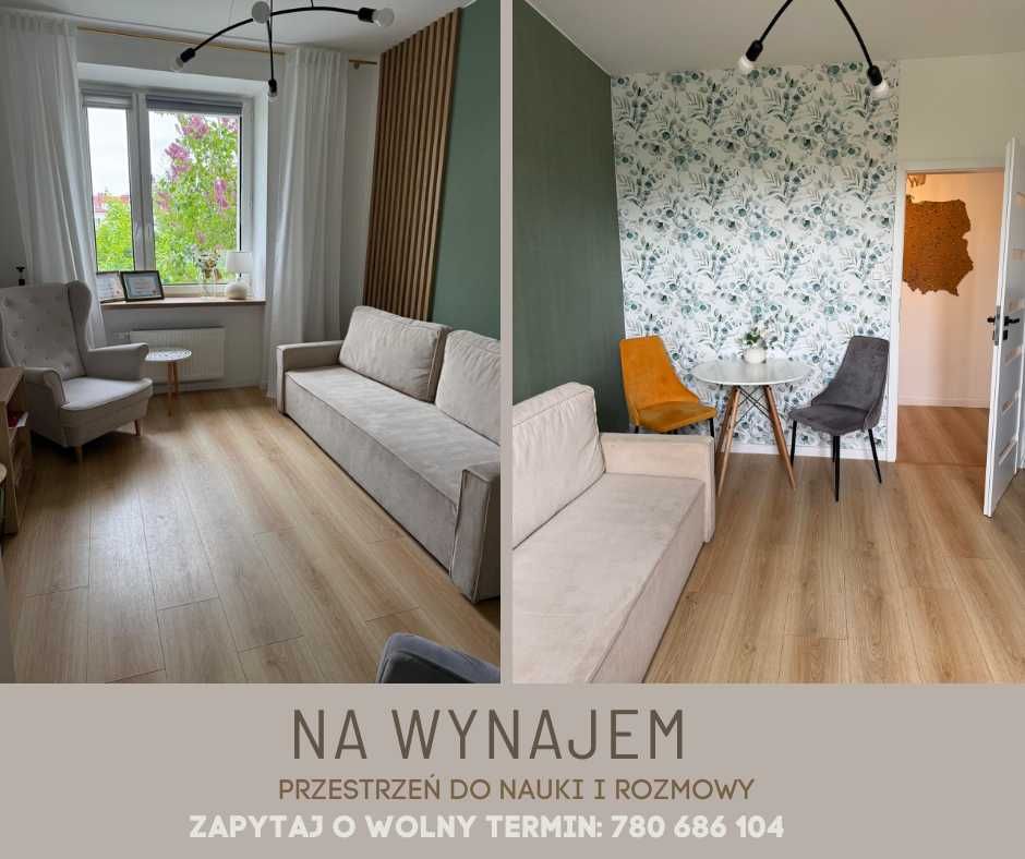 Wynajem sali szkoleniowej, przestrzeni terapeutycznej.
