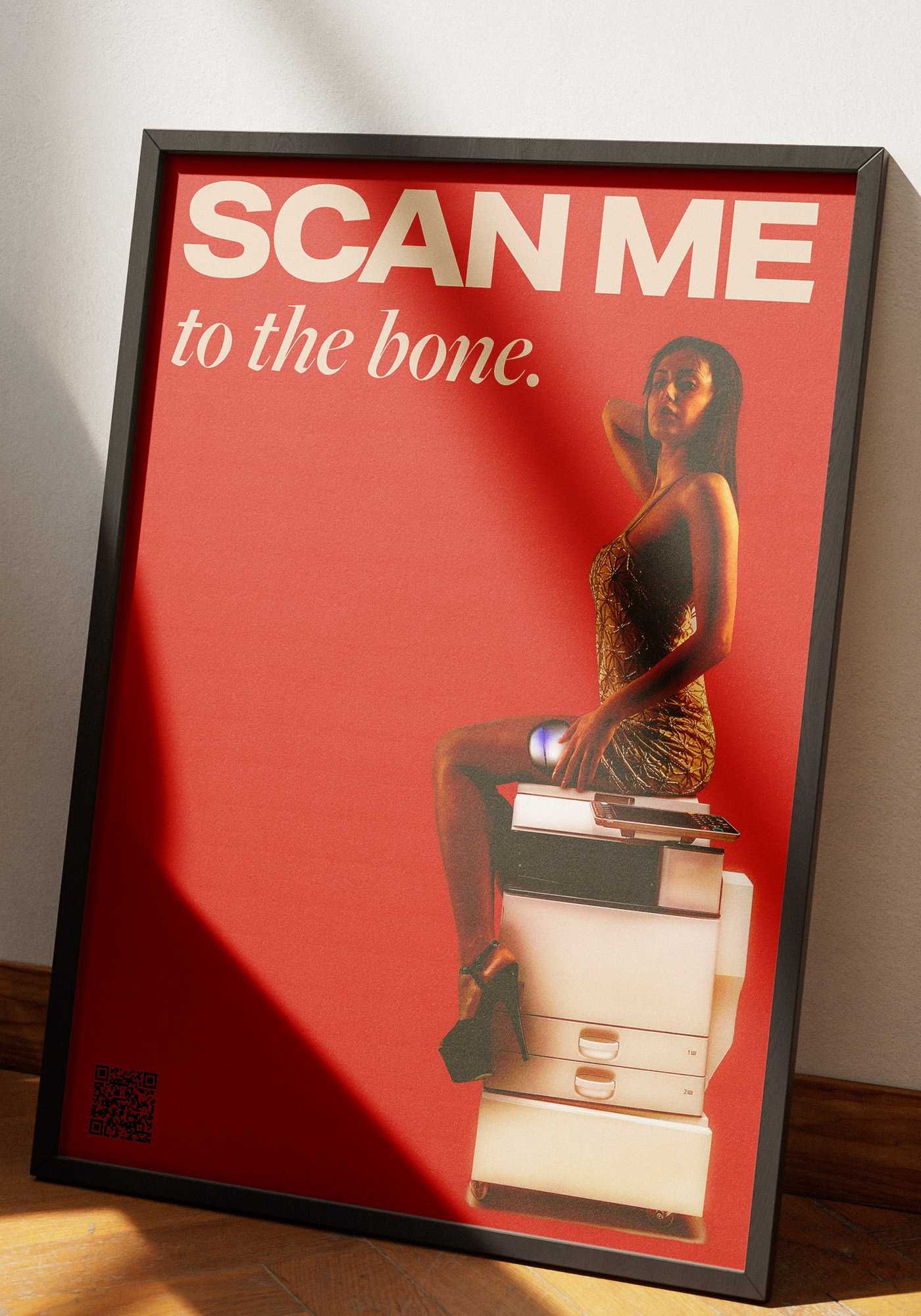 Futurystyczny plakat A3 (29,7x42cm) "Scan me"
