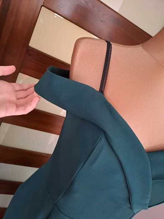 Sukienka damska długa maxi butelkowa zieleń Katniss 42/XL