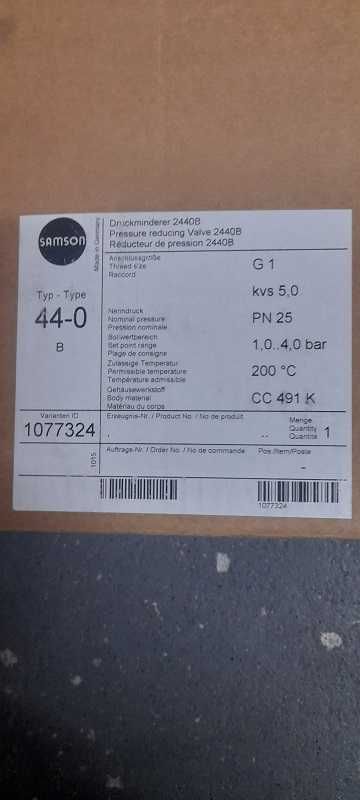 Reduktor ciśnienia Samson typ 44-0B DN25