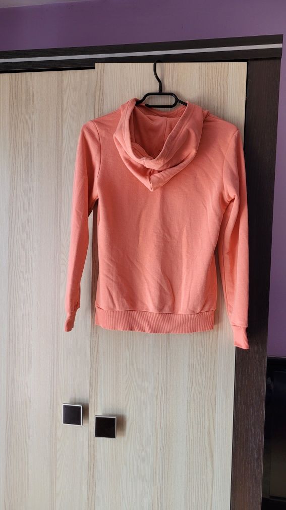 Bluza z kapturem Puma koralowy morelowy 97%bawełna 152cm