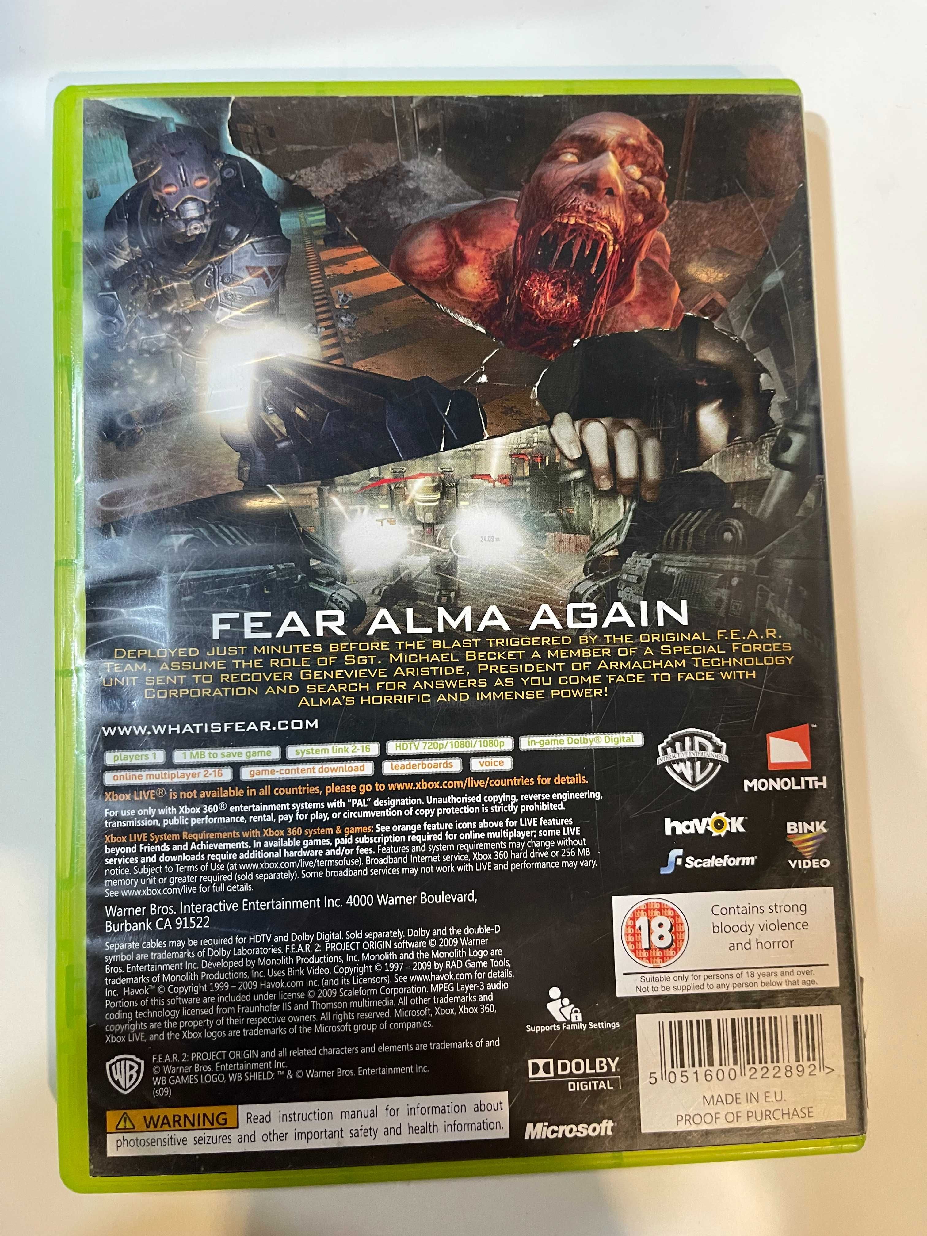 Gra FEAR 2 Xbox 360