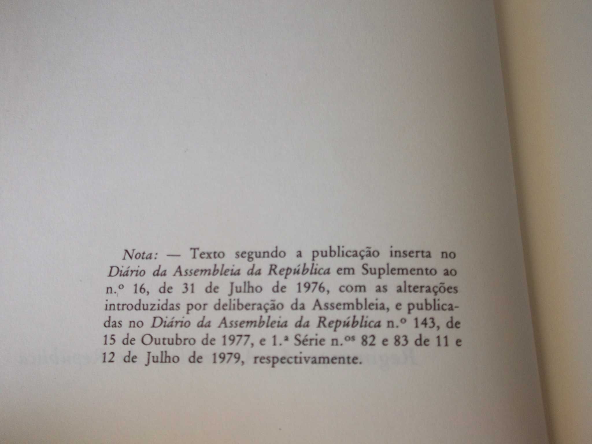 Livro Regimento e legislação interna Assembleia República 1979