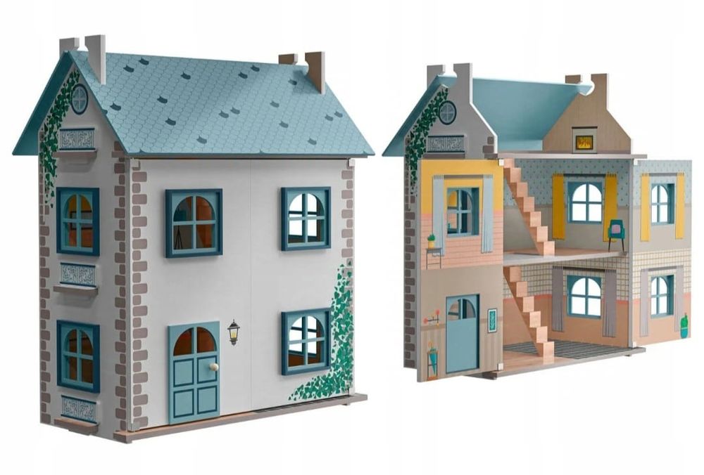 Domek  drewniany dla lalek nowy