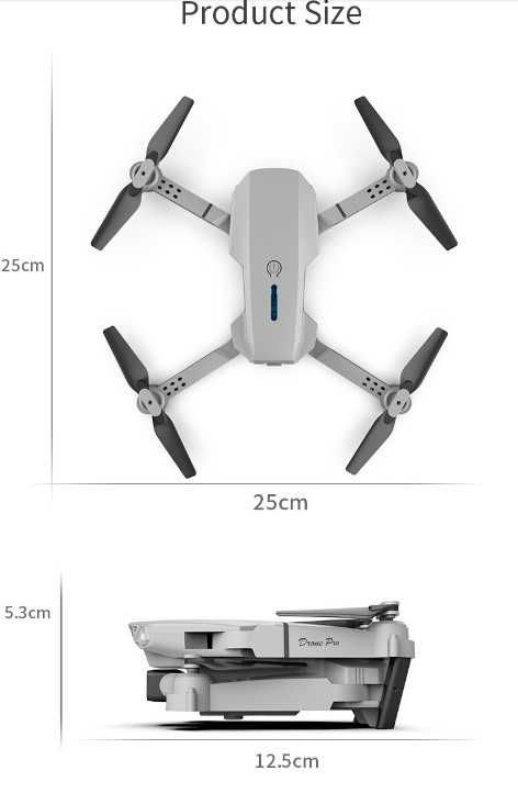 Dron E88Pro 2 kamery quadrocopter WiFi szary