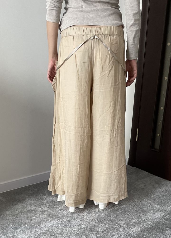 Женские летние брюки палаццо, хлопковые широкие брюки женские