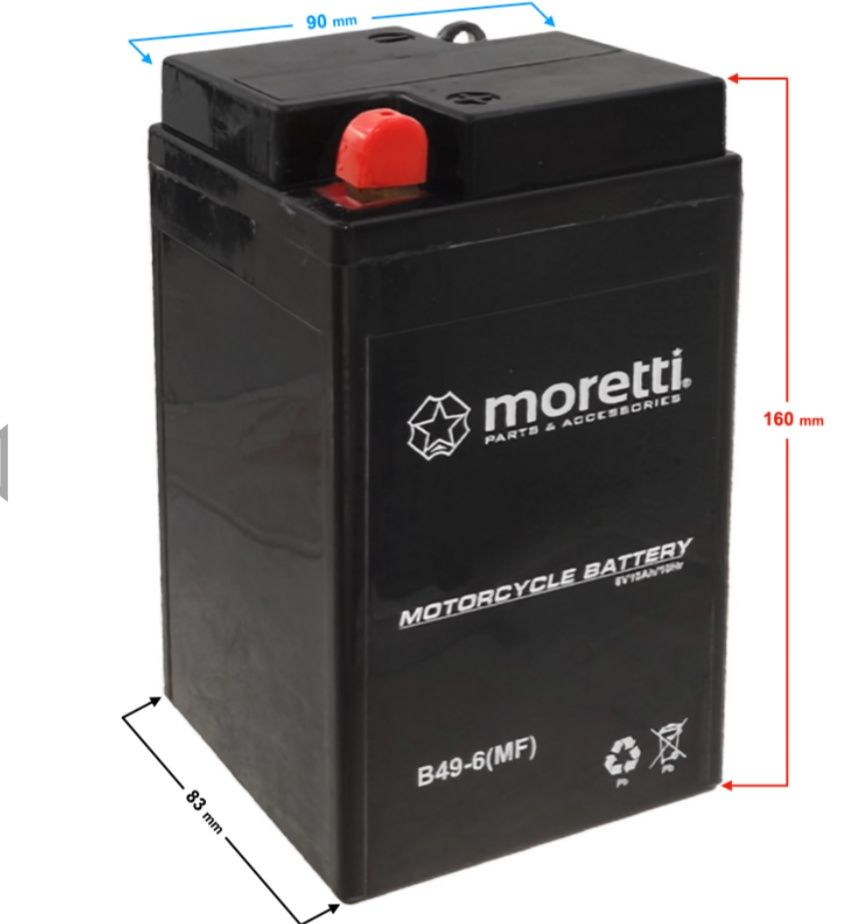 Akumulator żelowy 6V B49-6 - BS AGM Moretti