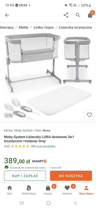 Lozeczko dostawne Moby System