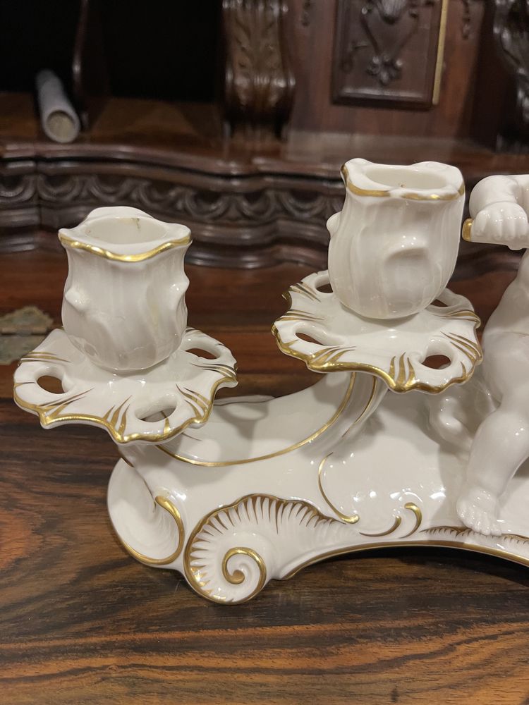 Castiçal em porcelana alemã