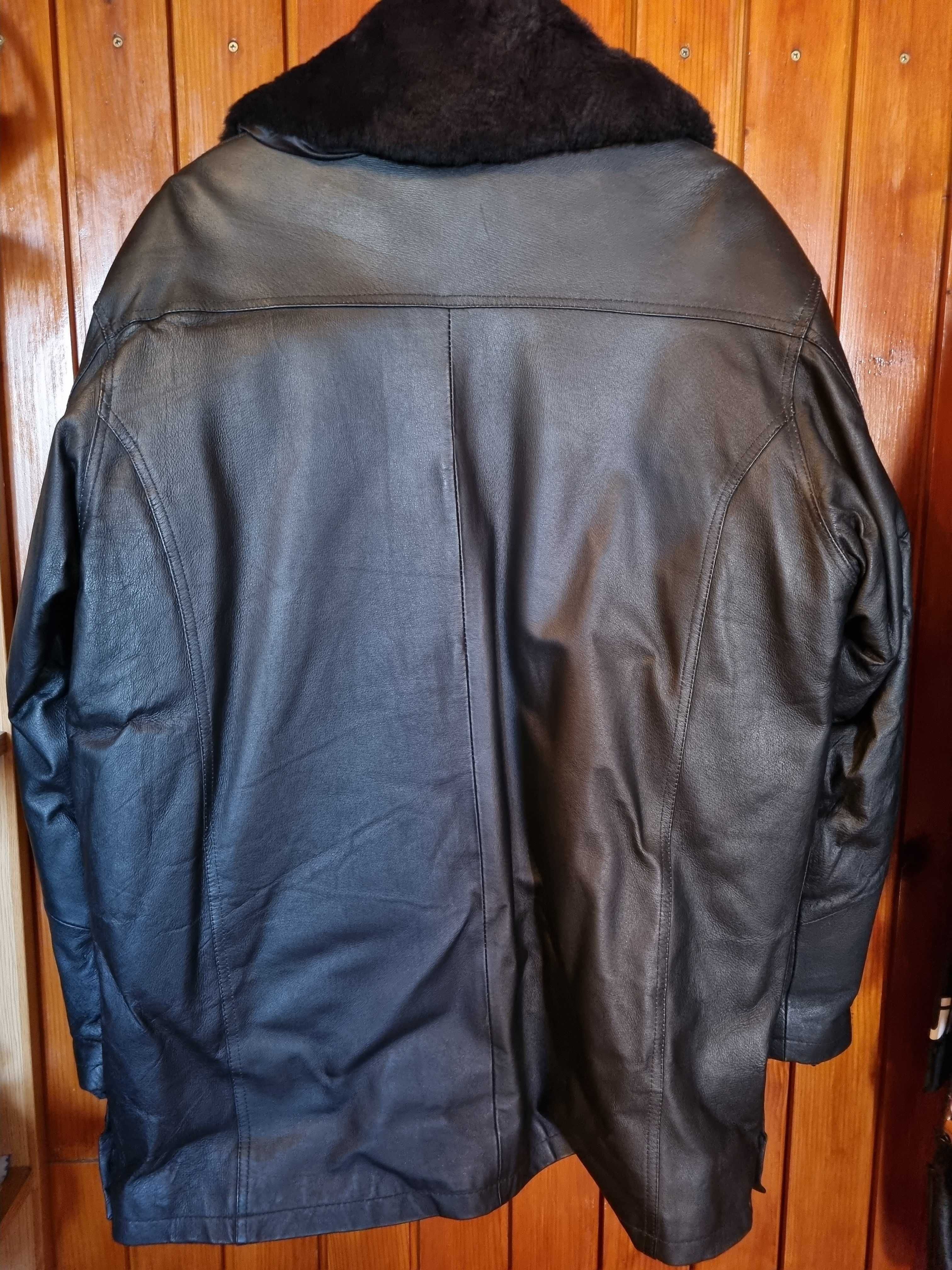 Чоловіча зимова шкіряна куртка, нова, 54 розмір