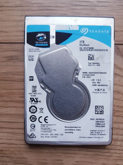Dysk twardy HDD  2 TB 2,5' Seagate Skyhawk PC Laptop Xbox PS4 NAS