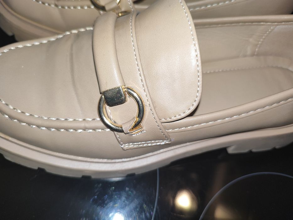 Damskie beżowe eleganckie espadryle ekoskóra 39