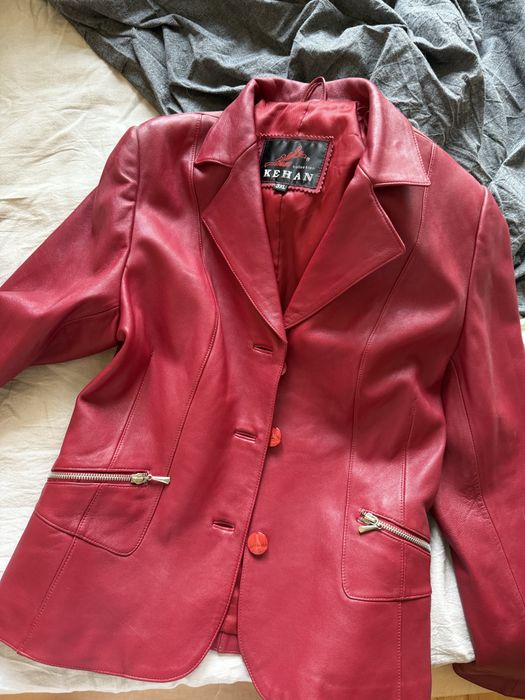 Новый Женский Кожаный пиджак, размер 46