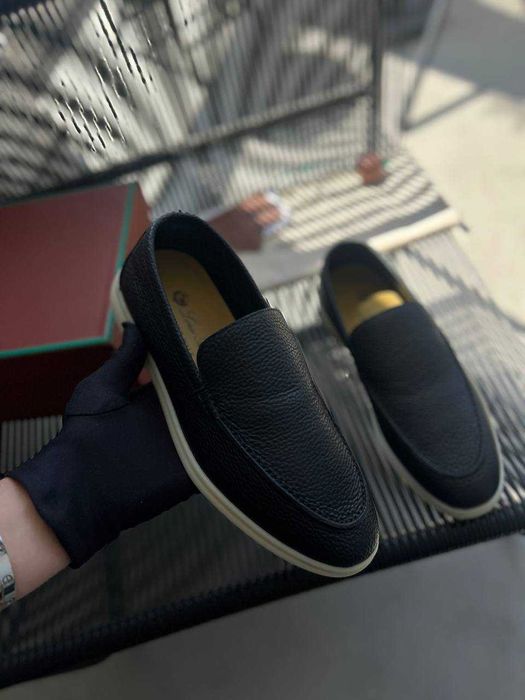 Кожаные мокасины Loro Piana мужские лоферы Лоро Пиана ob384