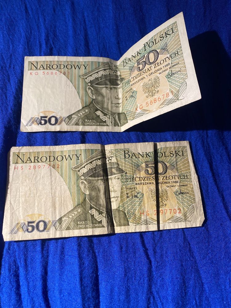 Banknoty 50 zł z Karolem Świerczewskim