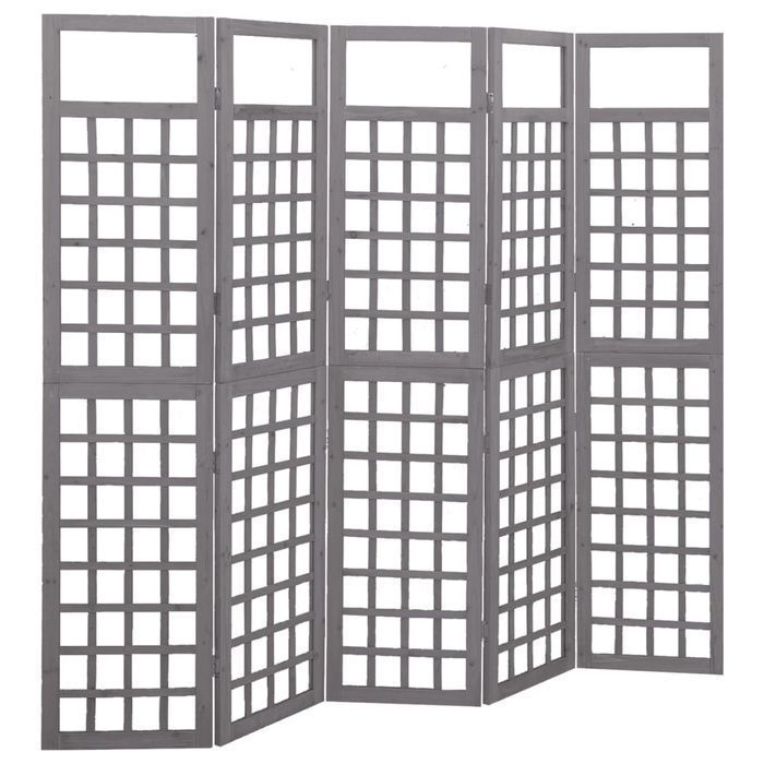 Vidaxl Parawan Pokojowy 5-Panelowy/Trejaż, Drewno Jodłowe, 201,5X180Cm