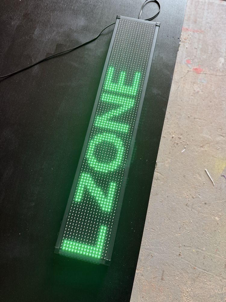 Tablica reklama LED zielona 100x20cm