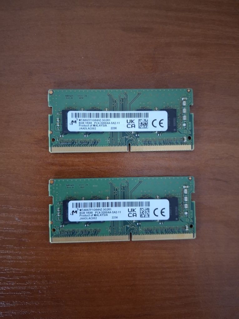 Оперативна пам'ять SODIMM 16Gb DDR4 Micron MTA8ATF1G64HZ-3G2R1