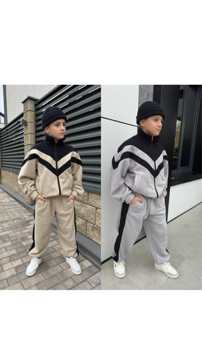 Стильний теплий костюм фліс на хлопчика 134 140 146 152 158 164