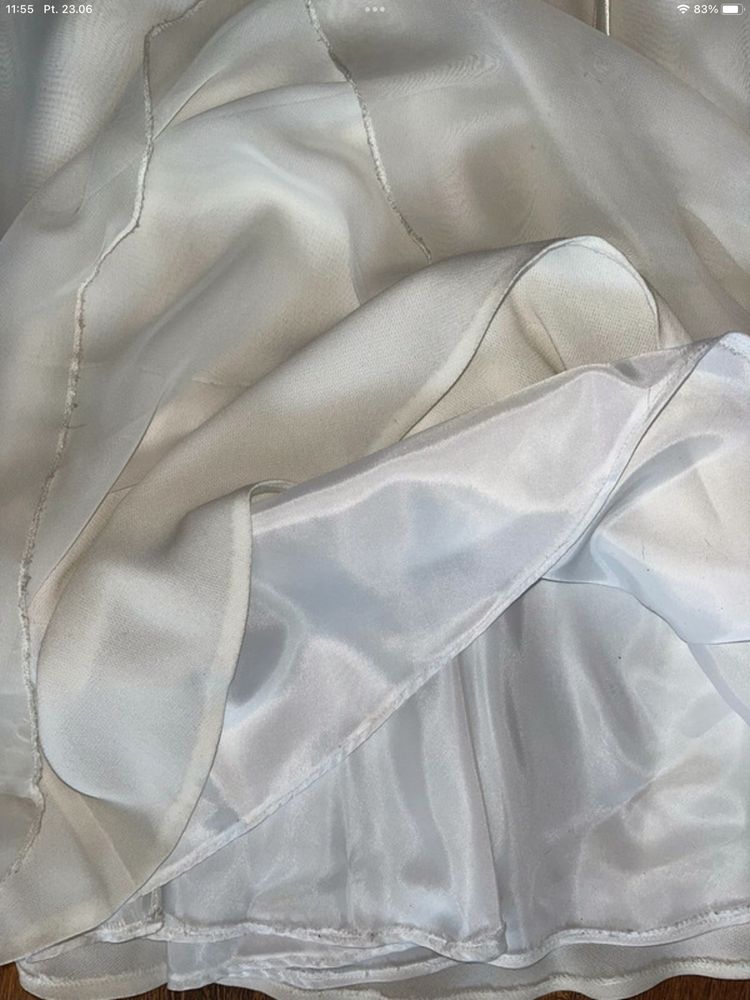 Suknia ślubna komplet dwie części ecru beżowy M małe L