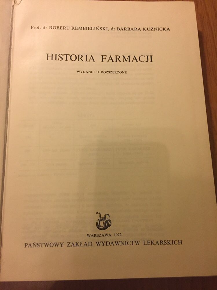 Historia Farmacji Rembieliński /Kuźnicka