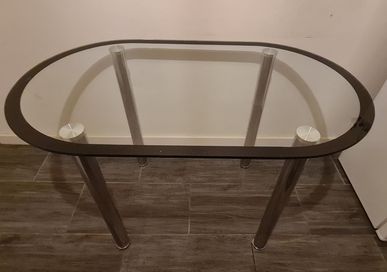 Stół szklany chrom