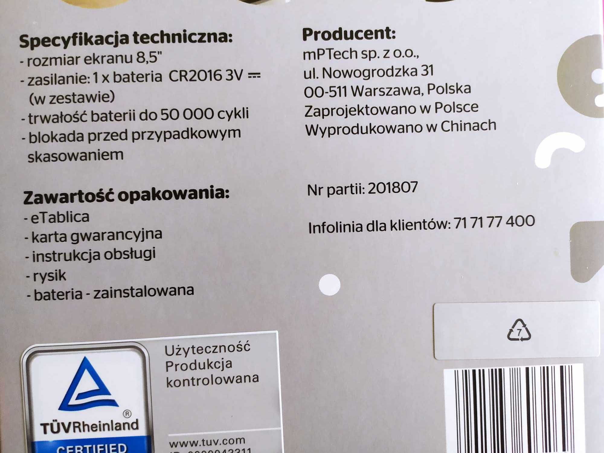 eTablica Tablet do rysowania Szary