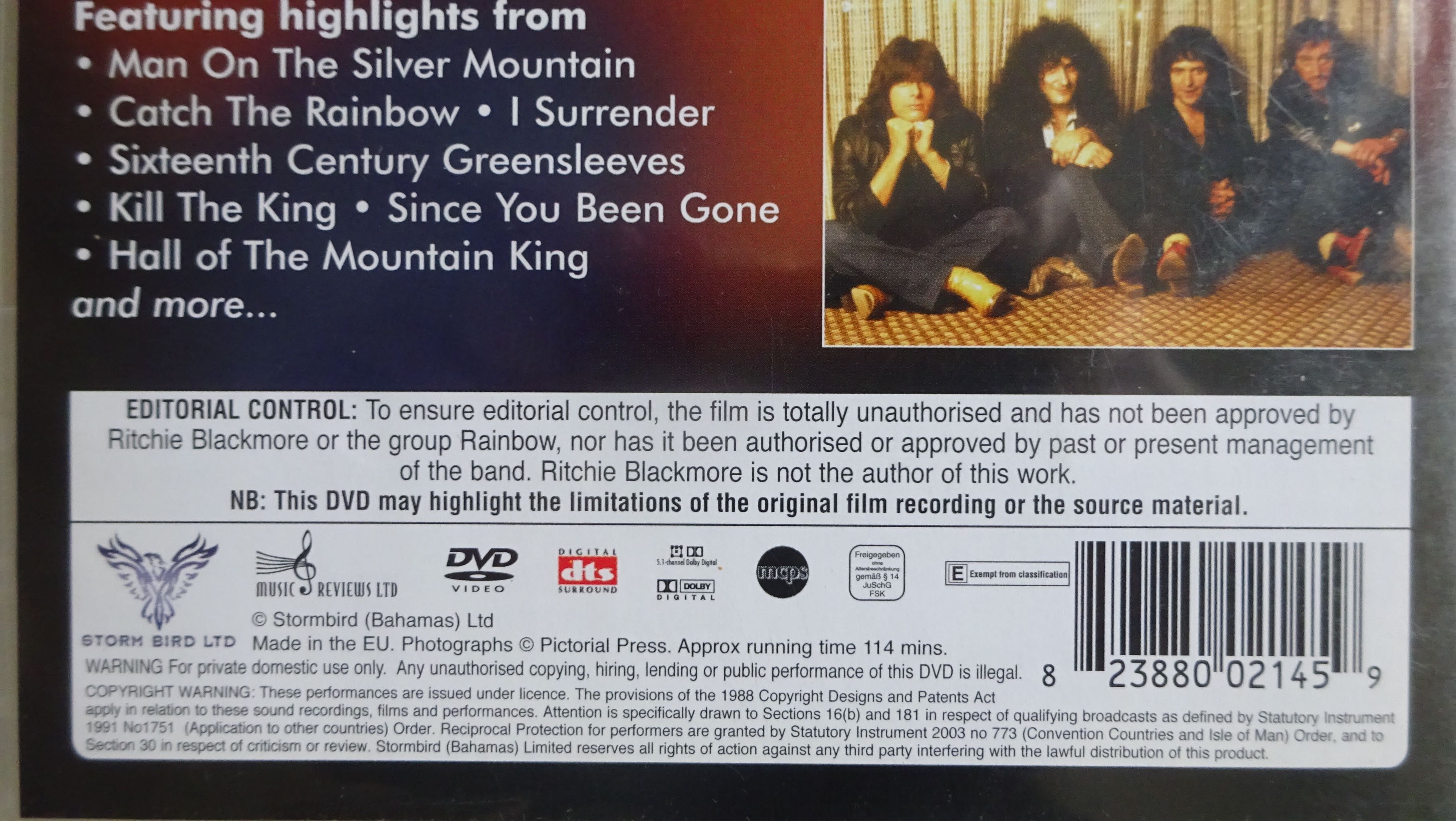 DVD Rainbow Ritchie Blackmore total Rock review history Odbiór os. Wwa