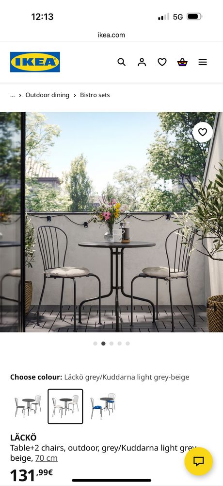 Mesa e cadeiras de jardim, bonitas e práticas, em muito bom estado
