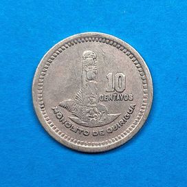 Gwatemala 10 centavo 1950, dobry stan srebro 0,720