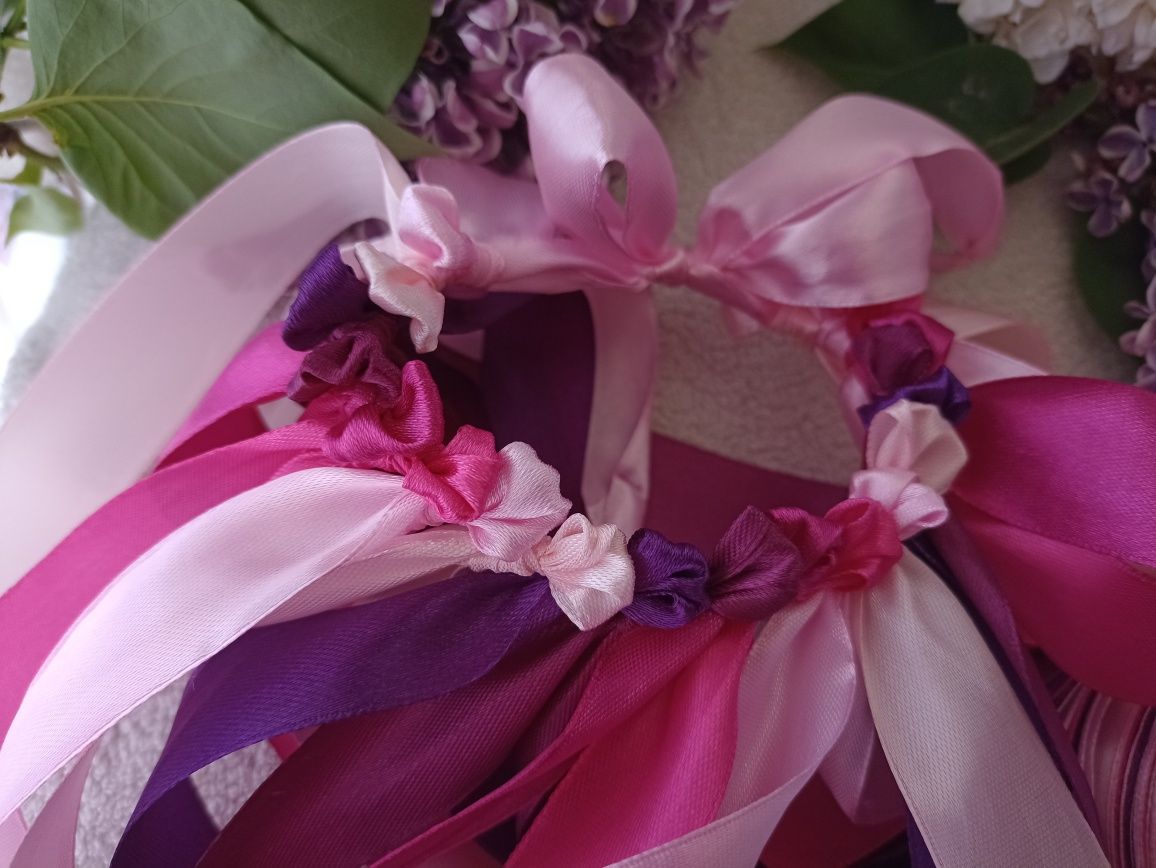 Ring oczepinowy różowy fioletowy amarantowy