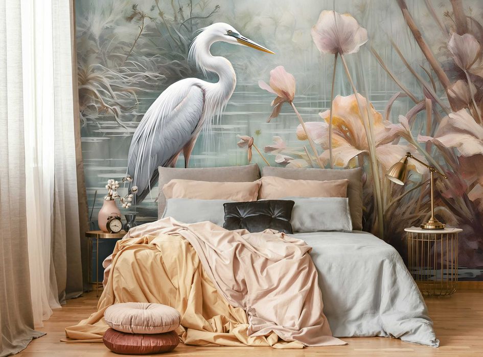 Fototapeta Bocian Ptaki Natura Do Pokoju 3D Na Twój Rozmiar + KLEJ