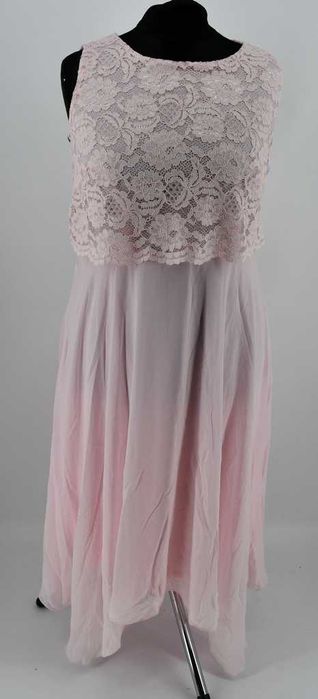 Zwiewna sukienka z koronkową górą Bonprix 44