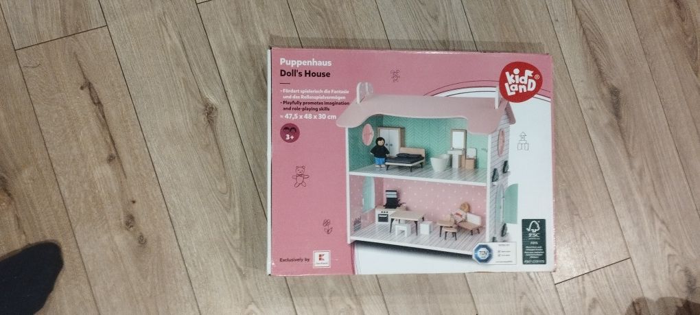 Kidland domek drewniany dla lalek od 3 roku życia