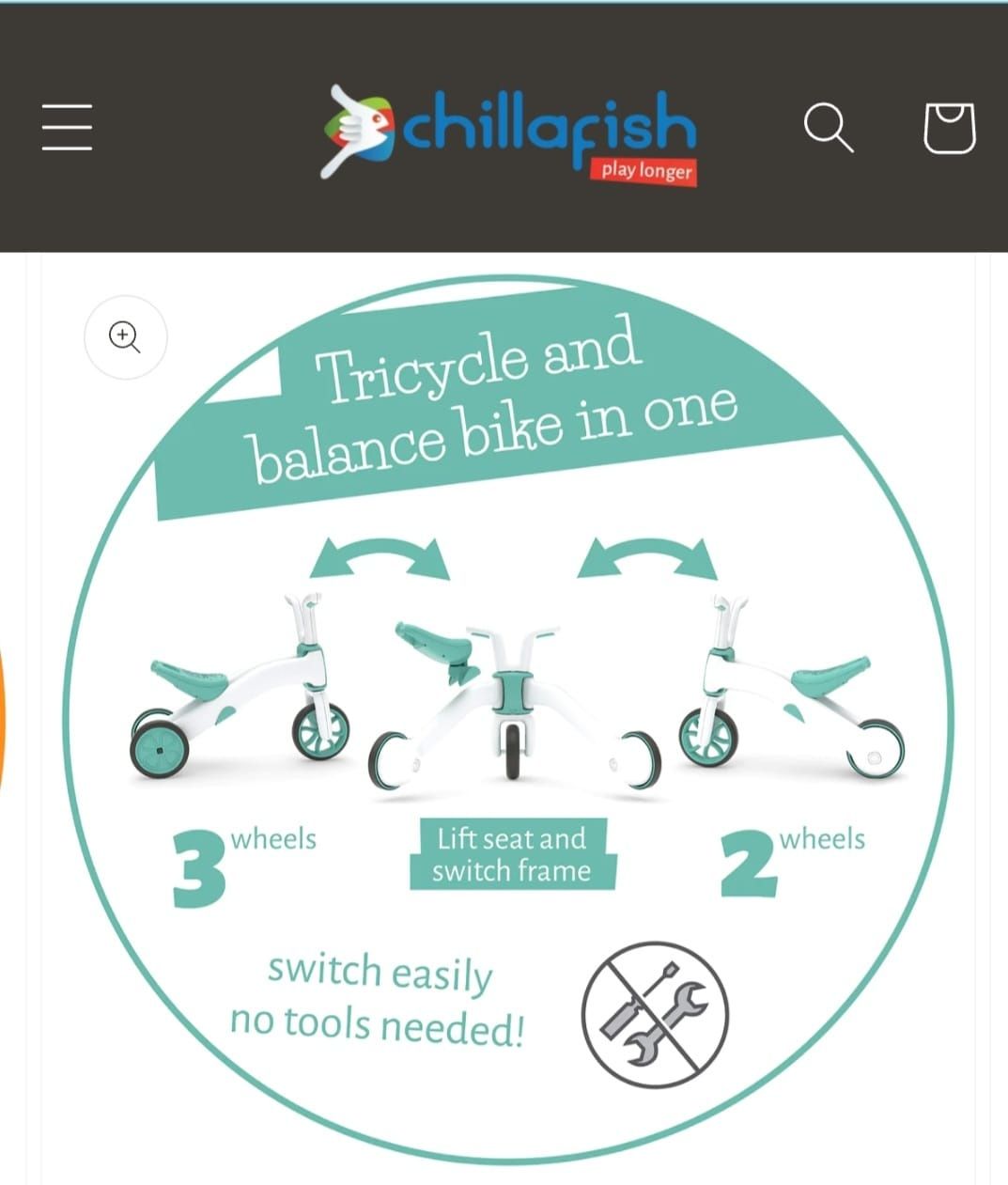 Bicicleta e triciclo - Chillafish Bunzi 2 em 1