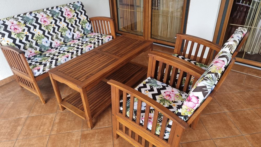 Meble tarasowe z drewna egzotycznego Meranti