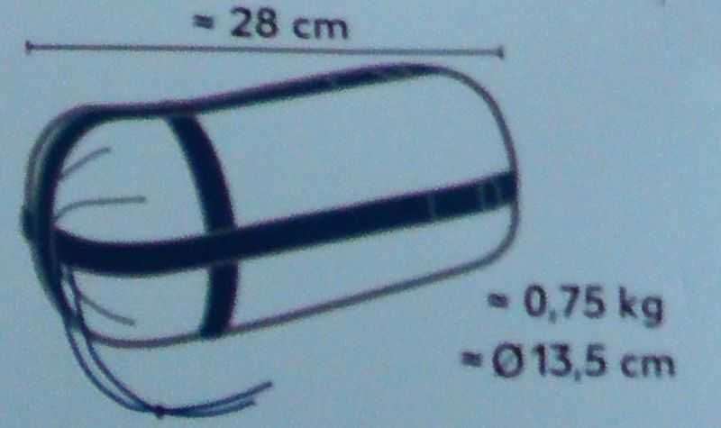 Śpiwór Mumia 220x76cm z pokrowcem waga 0,75kg. -1 T Extreme