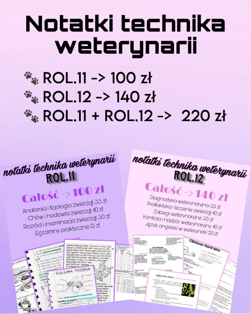 Notatki technika weterynarii ROL.11 ROL.12