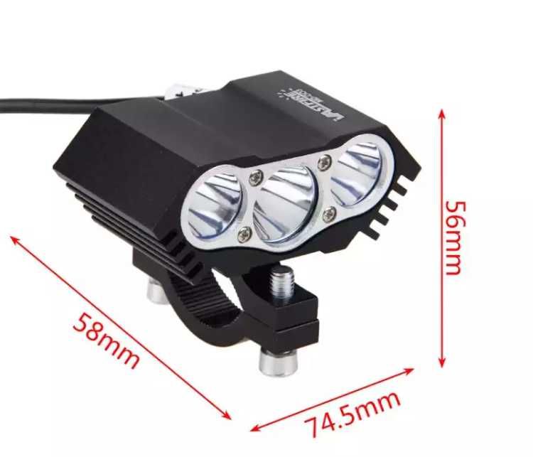 2 Faróis/Luzes Led Auxiliares 4000LM Com Interruptor Para Moto Nº2