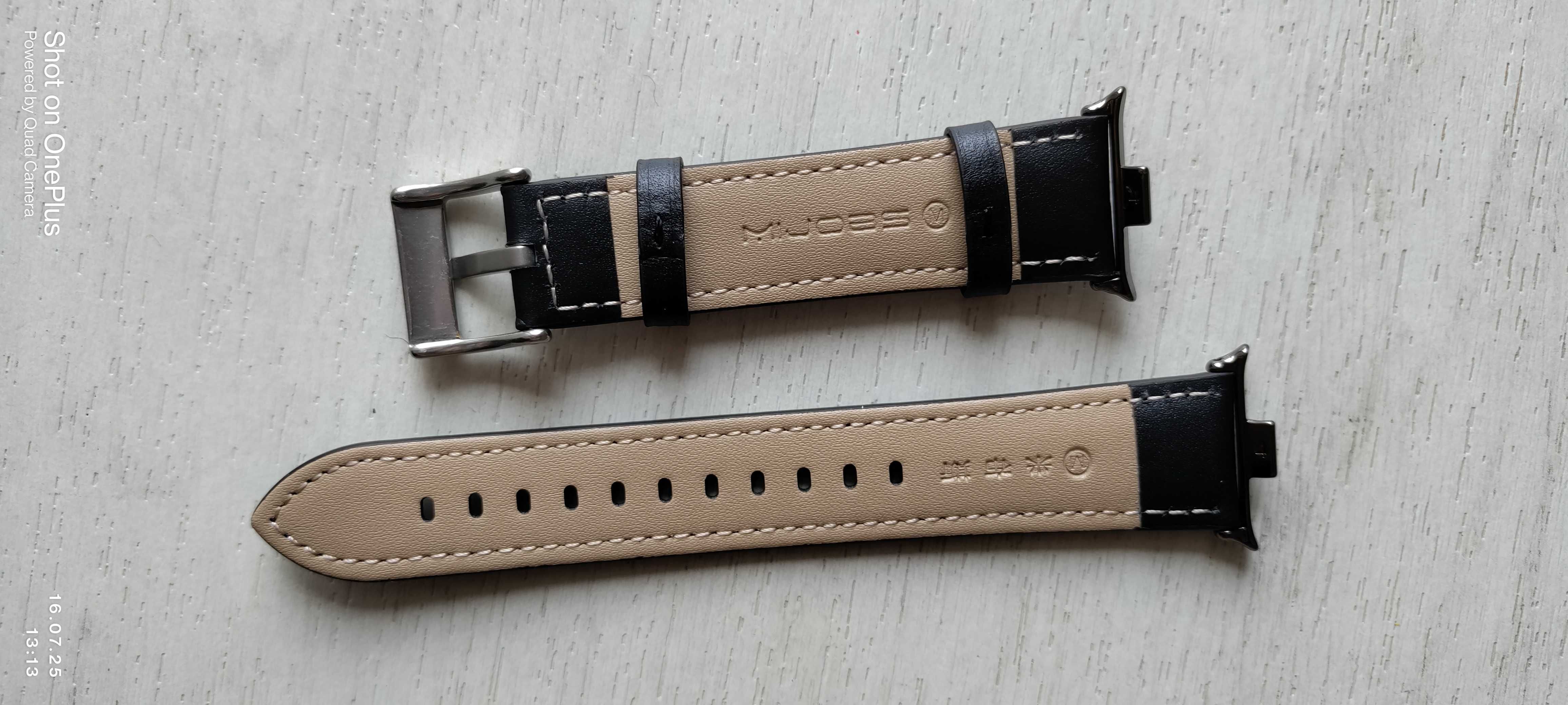 Шкіряний чорний браслет ремінець для Xiaomi Smart Band 8/9 Pro/Redmy 4