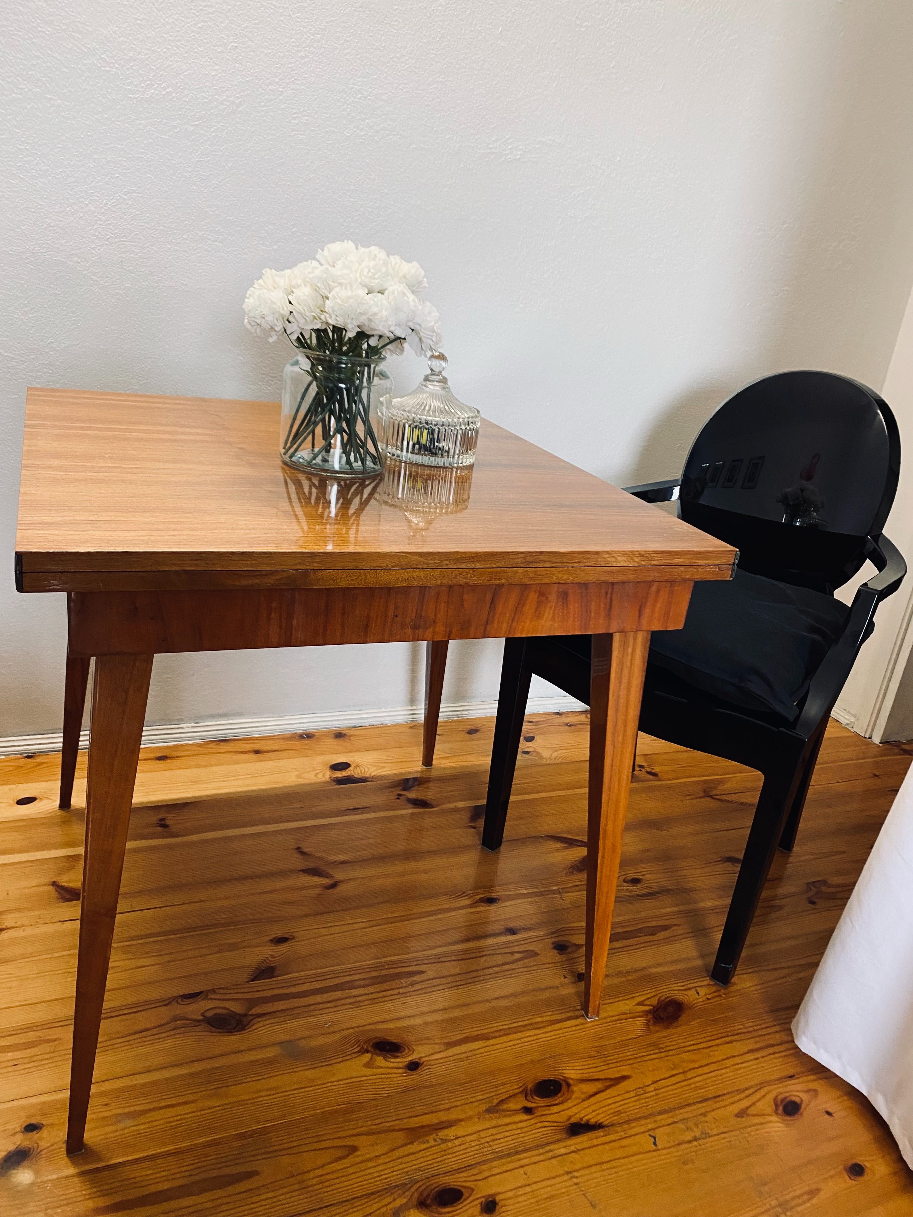 Stolik stół kwadrat rozkładany PRL drewno