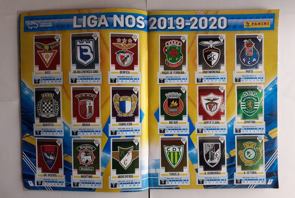 Caderneta Completa Panini Liga Nos Futebol 2019-20 Com Capa Protetora.