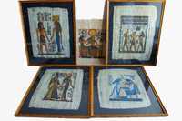 Kolekcja ręcznie malowane papirus motyw egipski ozdoby egipt lata 90s