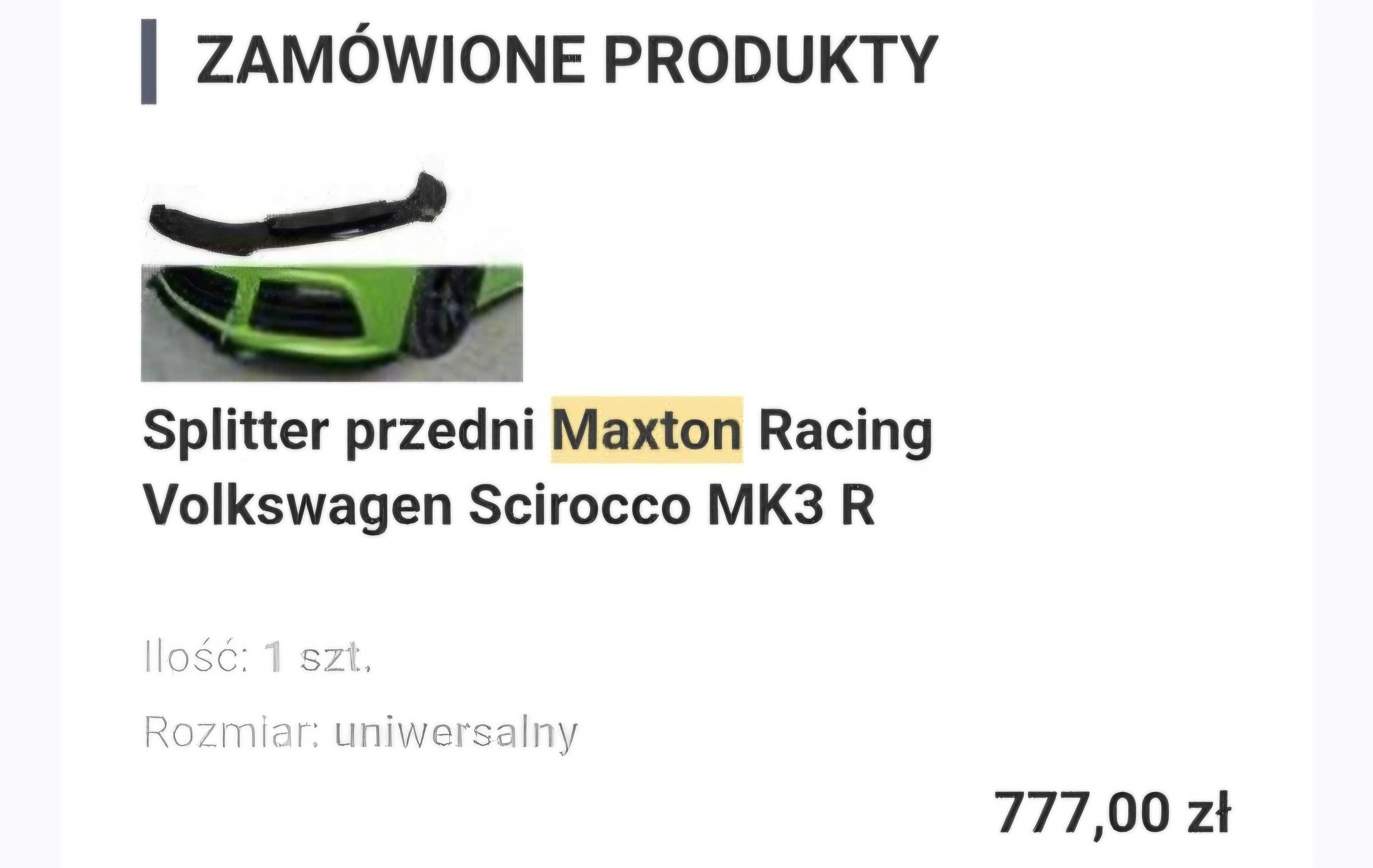 Splitter przedni MAXTON RACING