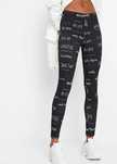 B.P.C legginsy czarne z białymi napisami r.32/34